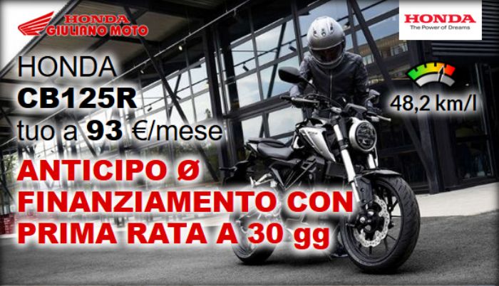 Honda CB125R tuo in 48 rate da € 93 al mese